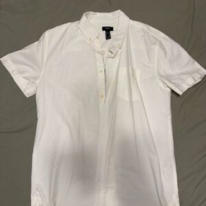 Forever 21 White Linen Casual Button-Down Shirt